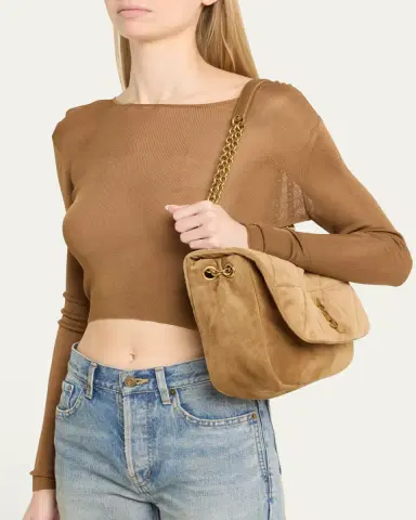 Saint Laurent Jamie 4.3 Medium Quilted Suede Shoulder Bag | Thumbnail 7 Saint Laurent Jamie 4.3 Medium Quilted Suede Shoulder Bag | Thumbnail 7