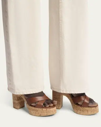 Saint Laurent Bianca Leather Cork Platform Sandals | Thumbnail 3 Saint Laurent Bianca Leather Cork Platform Sandals | Thumbnail 3