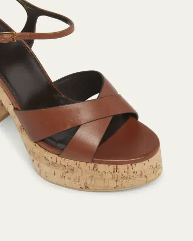 Saint Laurent Bianca Leather Cork Platform Sandals | Thumbnail 5 Saint Laurent Bianca Leather Cork Platform Sandals | Thumbnail 5