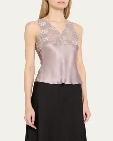 Josie Natori Rose Parfait Lace & Silk Tank | Thumbnail 4 Josie Natori Rose Parfait Lace & Silk Tank | Thumbnail 4