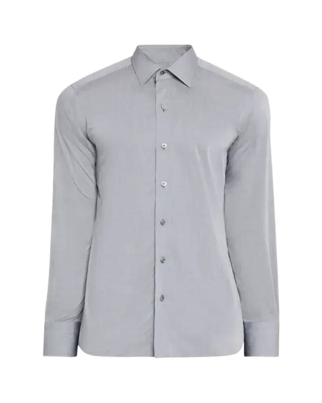 Men's Cotton Chambray Slim-Fit Dress Shirt