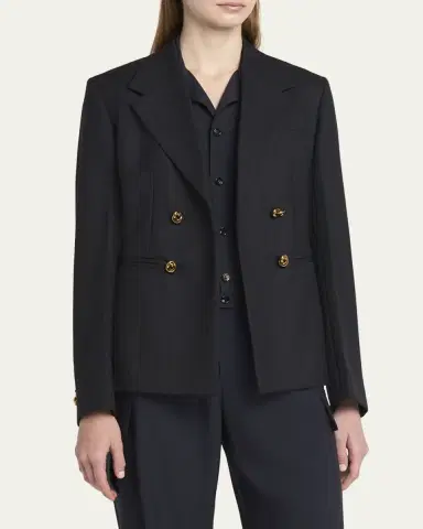 Bottega Veneta Subtle Stripe Knot Button Wool Jacket | Thumbnail 4 Bottega Veneta Subtle Stripe Knot Button Wool Jacket | Thumbnail 4