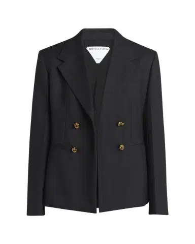 Bottega Veneta Subtle Stripe Knot Button Wool Jacket | Thumbnail 1 Bottega Veneta Subtle Stripe Knot Button Wool Jacket | Thumbnail 1
