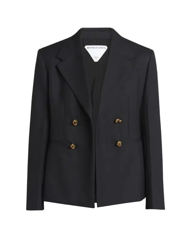 Subtle Stripe Knot Button Wool Jacket