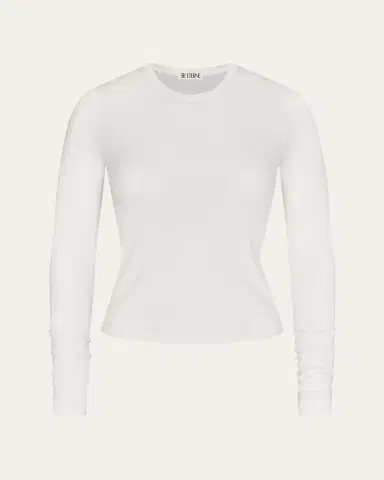 ÉTERNE Fitted Crewneck Long-Sleeve T-Shirt | Thumbnail 9