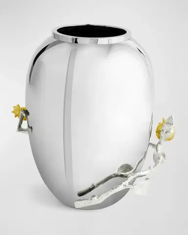 Michael Aram Pomegranate Silver & Gold Medium Vase with 24K Goldplate | Thumbnail 2