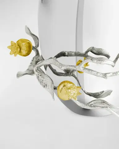 Michael Aram Pomegranate Silver & Gold Medium Vase with 24K Goldplate | Thumbnail 5