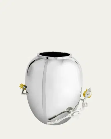 Michael Aram Pomegranate Silver & Gold Medium Vase with 24K Goldplate | Thumbnail 8