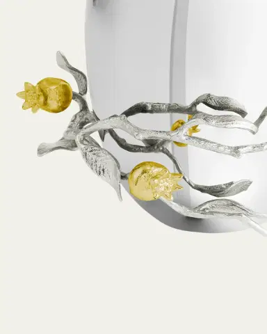 Michael Aram Pomegranate Silver & Gold Medium Vase with 24K Goldplate | Thumbnail 10