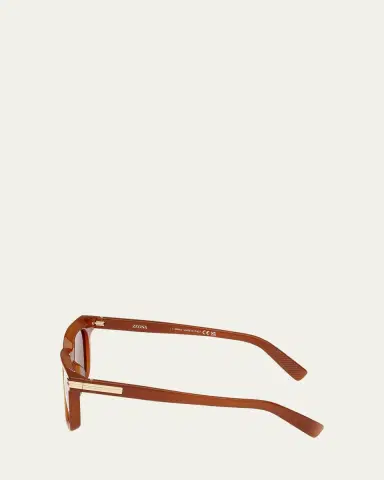 Zegna Men's Square Acetate Sunglasses | Thumbnail 4 Zegna Men's Square Acetate Sunglasses | Thumbnail 4