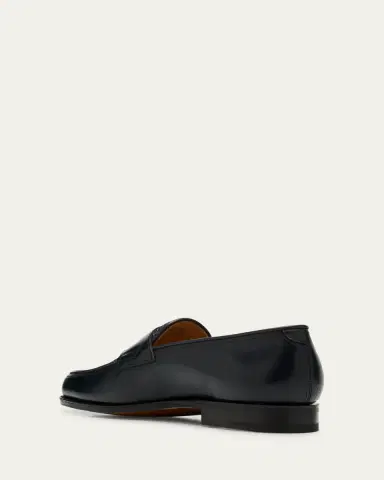John Lobb Men's Lopez Denim and Leather Penny Loafers | Thumbnail 2 John Lobb Men's Lopez Denim and Leather Penny Loafers | Thumbnail 2