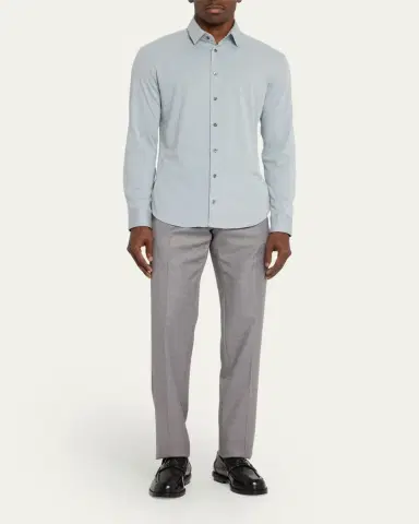 Giorgio Armani Men's Flex Tortona Cotton Jersey Sport Shirt | Thumbnail 2