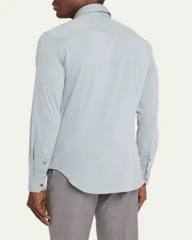 Giorgio Armani Men's Flex Tortona Cotton Jersey Sport Shirt | Thumbnail 3