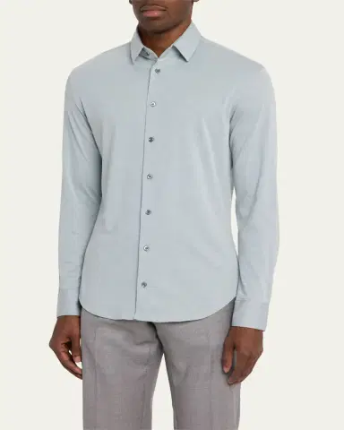 Giorgio Armani Men's Flex Tortona Cotton Jersey Sport Shirt | Thumbnail 4