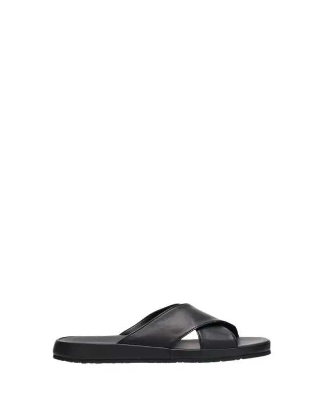 Men's Crisscross Napa Leather Slide Sandals