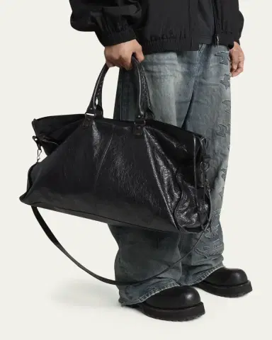 Balenciaga Men's Le City Leather Travel Duffel Bag | Thumbnail 2 Balenciaga Men's Le City Leather Travel Duffel Bag | Thumbnail 2