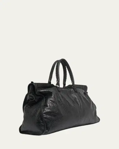 Balenciaga Men's Le City Leather Travel Duffel Bag | Thumbnail 3 Balenciaga Men's Le City Leather Travel Duffel Bag | Thumbnail 3