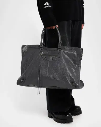 Balenciaga Men's Le City Leather Travel Duffel Bag | Thumbnail 6 Balenciaga Men's Le City Leather Travel Duffel Bag | Thumbnail 6