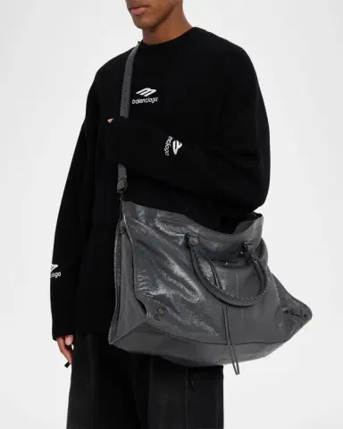 Balenciaga Men's Le City Leather Travel Duffel Bag | Thumbnail 9 Balenciaga Men's Le City Leather Travel Duffel Bag | Thumbnail 9