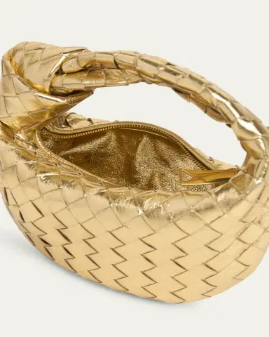 Bottega Veneta Mini Jodie Metallic Leather Top-Handle Bag | Thumbnail 4