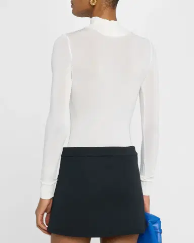 Courrèges Re-Edition Mock-Neck Long-Sleeve Fitted Top | Thumbnail 2