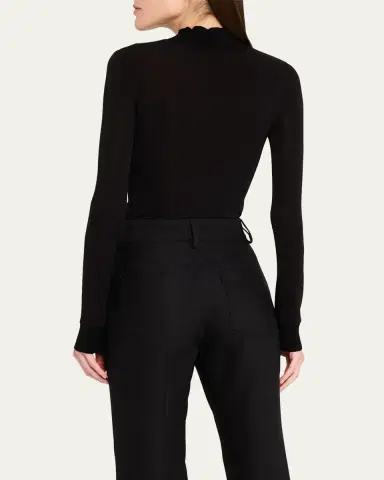 Courrèges Re-Edition Mock-Neck Long-Sleeve Fitted Top | Thumbnail 14