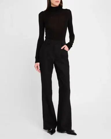 Courrèges Re-Edition Mock-Neck Long-Sleeve Fitted Top | Thumbnail 17