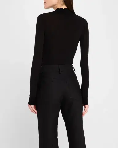 Courrèges Re-Edition Mock-Neck Long-Sleeve Fitted Top | Thumbnail 18