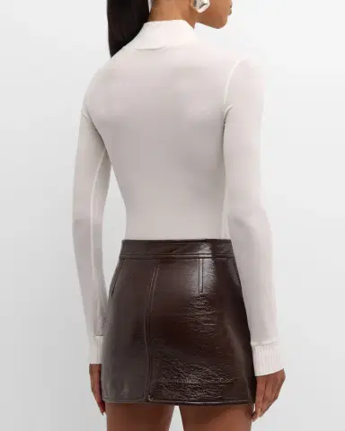 Courrèges Re-Edition Mock-Neck Long-Sleeve Fitted Top | Thumbnail 5