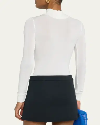 Courrèges Re-Edition Mock-Neck Long-Sleeve Fitted Top | Thumbnail 9