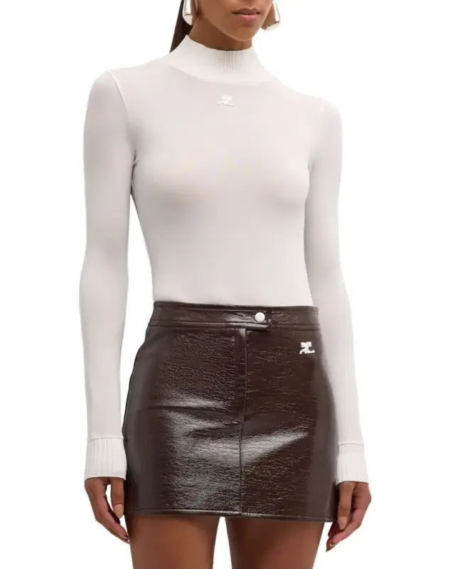 Re-Edition Mock-Neck Long-Sleeve Fitted Top