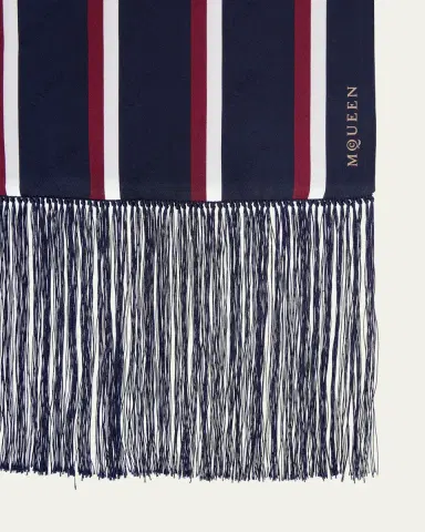 Alexander McQueen Twill Collegiate-Inspired Silk Scarf | Thumbnail 2