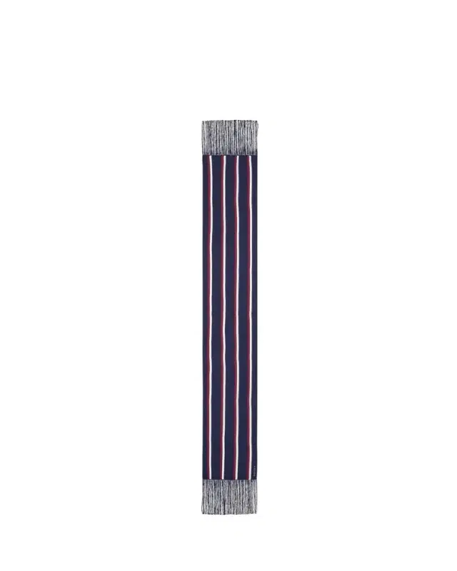 Twill Collegiate-Inspired Silk Scarf