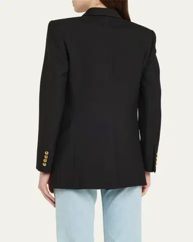 Saint Laurent Oversized Double-Breasted Wool Blazer | Thumbnail 3