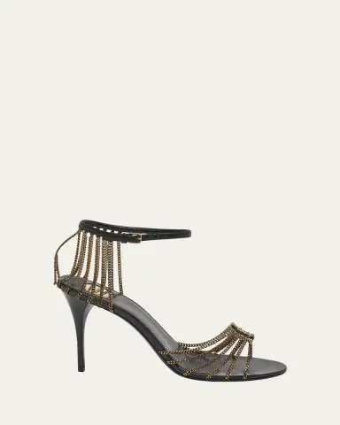 Saint Laurent Babylone Strappy Chain YSL Stiletto Sandals | Thumbnail 5 Saint Laurent Babylone Strappy Chain YSL Stiletto Sandals | Thumbnail 5
