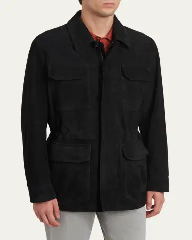 Brioni Men's Suede Field Jacket | Thumbnail 4 Brioni Men's Suede Field Jacket | Thumbnail 4