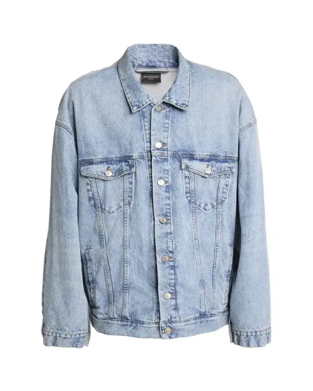 Men's Pieced Denim and Terry Trucker Jacket