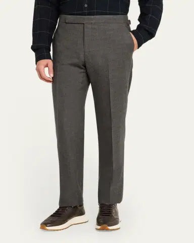 Ralph Lauren Purple Label Men's Gregory Hand-Tailored Flannel Trousers | Thumbnail 4 Ralph Lauren Purple Label Men's Gregory Hand-Tailored Flannel Trousers | Thumbnail 4