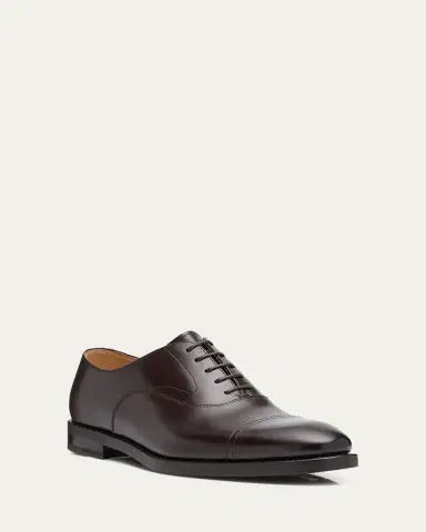 Brunello Cucinelli Men's Calf Leather Cap-Toe Oxfords | Thumbnail 4