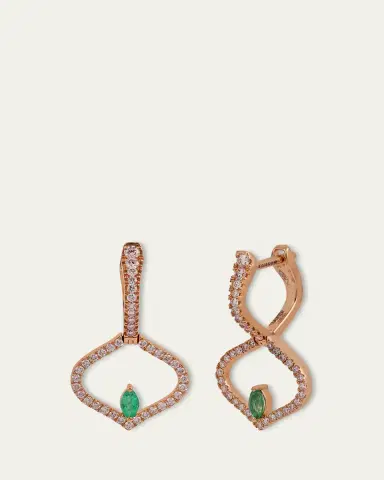 Gyan Jaipur Sarai Diamond and Emerald Single Motif Earrings | Thumbnail 2 Gyan Jaipur Sarai Diamond and Emerald Single Motif Earrings | Thumbnail 2