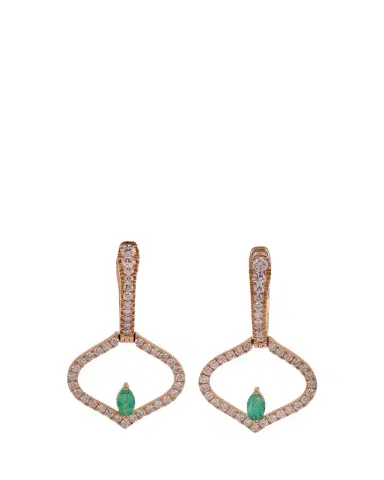 Gyan Jaipur Sarai Diamond and Emerald Single Motif Earrings | Thumbnail 1 Gyan Jaipur Sarai Diamond and Emerald Single Motif Earrings | Thumbnail 1