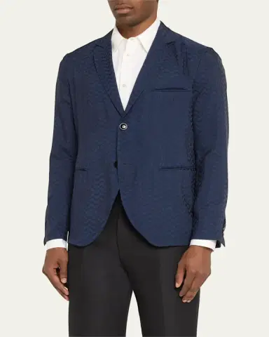 Giorgio Armani Men's Cupro Chevron Blazer | Thumbnail 11 Giorgio Armani Men's Cupro Chevron Blazer | Thumbnail 11