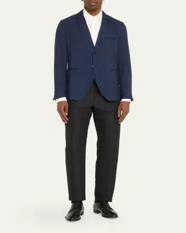 Giorgio Armani Men's Cupro Chevron Blazer | Thumbnail 9 Giorgio Armani Men's Cupro Chevron Blazer | Thumbnail 9