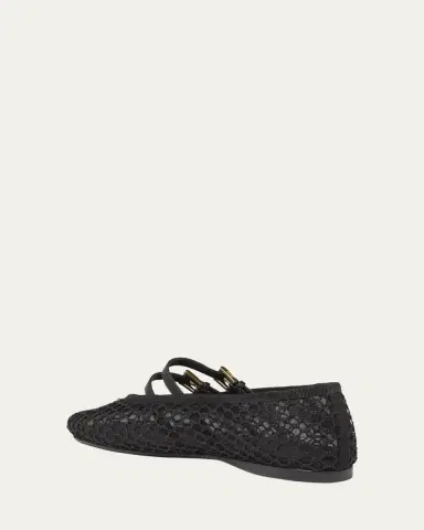 Prada Mesh Double Buckle Ballet Flats | Thumbnail 2 Prada Mesh Double Buckle Ballet Flats | Thumbnail 2