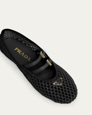 Prada Mesh Double Buckle Ballet Flats | Thumbnail 3 Prada Mesh Double Buckle Ballet Flats | Thumbnail 3