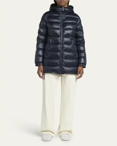 Moncler Glements Hooded Mid-Length Down Jacket | Thumbnail 2 Moncler Glements Hooded Mid-Length Down Jacket | Thumbnail 2