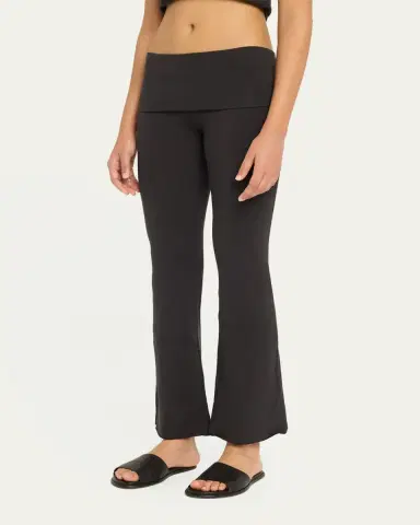 Skims Cotton Jersey Foldover Flare-Leg Pants | Thumbnail 4