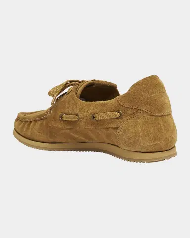 Jacquemus Moc-Toe Croc-Embossed Suede Boat Shoes | Thumbnail 3 Jacquemus Moc-Toe Croc-Embossed Suede Boat Shoes | Thumbnail 3