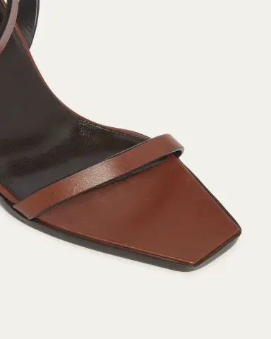 Saint Laurent May Leather Ankle-Strap Wedge Sandals | Thumbnail 5