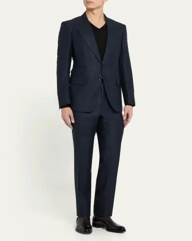 TOM FORD Men's Shelton Mouline Sharkskin Suit | Thumbnail 3
